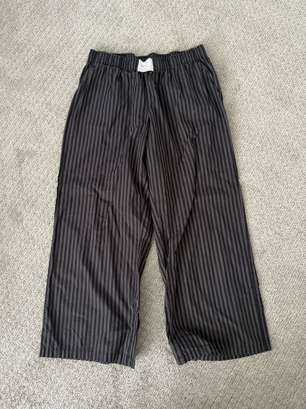 Nike Black Pinstripe Wide-Leg Pants